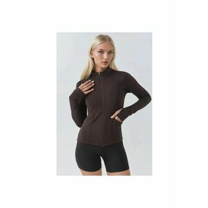 Bluza sport dama - tricot - mulat - guler inalt - maro mocha inchis imagine