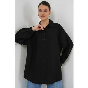 Camasa dama supradimensionata - neagra - textil imagine