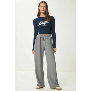 Pantaloni dama - Happiness Istanbul - pantaloni de trening largi - gri carbune - textil imagine