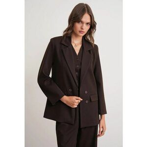 Sacou pentru dama - textil - maro imagine