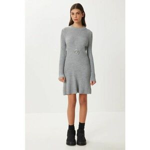 Rochii - Happiness Istanbul - Rochie mini tricotata - Gri - Jerseu - One Size imagine