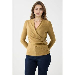 Bluza cu decolteu cache-coeur - Galben mustar imagine