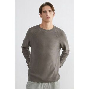 Pulover tricotat fin cu maneci raglan - Maro imagine