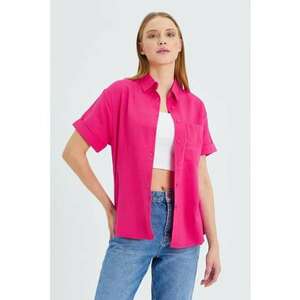 Camasa dama - camasa Slim Fit - roz neon - textil - Roz neon imagine