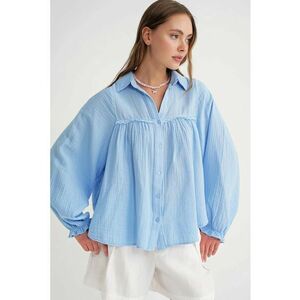 Camasa dama - texturata albastru deschis - textil - Albastru imagine
