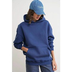 Hanorac dama - supradimensionat - gluga - bleumarin - textil imagine