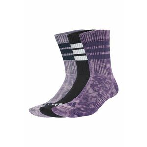 Set de sosete lungi unisex cu aspect decolorat - 3 Perechi - Alb/Mov inchis imagine