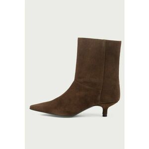 Botine de piele intoarsa - Maro inchis imagine