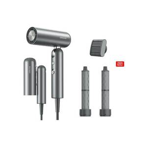 Uscator de par si ondulator Pocket Pro - 1300W - design pliabil - uscare par scurt in 40 sec - 300 milioane ioni negativi/cm³ - 60 dB - motor de 110.000 RPM - 300g - Grej imagine