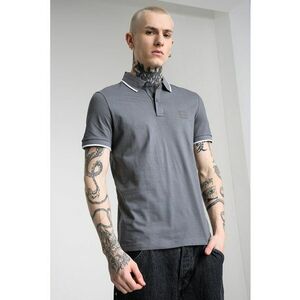 Tricou polo slim fit Passertip - Alb murdar/Gri antracit imagine