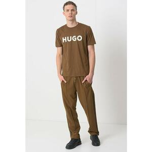 Tricou regular fit cu logo cauciucat Dulivio - Maro inchis imagine