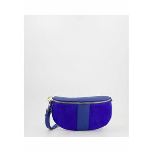Geanta crossbody din piele naturala - albastru marin - 1 compartiment - dimensiuni 13x27x2cm imagine