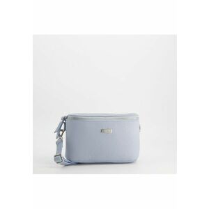 Geanta crossbody piele naturala - albastra - dimensiuni 25x13x5cm - cu elemente metalice argintii. imagine