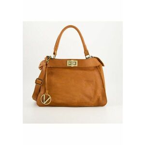 Geanta dama model Crossbody - piele naturala - maro - 35x26x17cm - curea detasabila - 3 buzunare. imagine