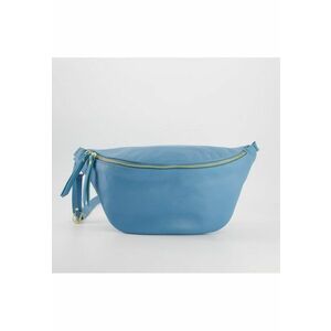 Geanta crossbody piele naturala - albastra - 40x16x1 -5cm - cu un compartiment - curea detasabila. imagine