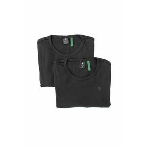 Tricou de bumbac organic cu detaliu brodat - 2 piese - Negru imagine
