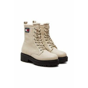 Botine dama - piele naturala - bej - captuseala moale - inchidere cu fermoar - imagine