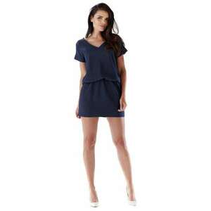 Rochie mini dama Gwendogune A178 albastru inchis - Albastru inchis imagine
