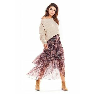 Fusta Midi Floral Casual A331 - Multicolor imagine