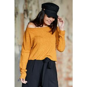 Pulover de dama Classic Iblinwen A333 camel - Portocaliu imagine