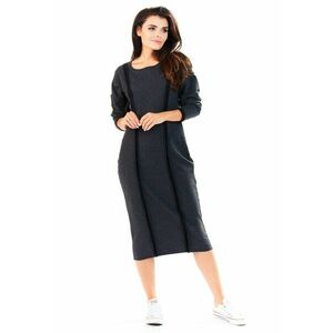 Rochie dama - Bumbac - Gri inchis - A197 imagine
