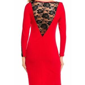 Rochie dama - Poliester - Rosu - A128 imagine