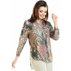 Camasa de dama cu maneci lungi - Lilda - maro - - Multicolor imagine