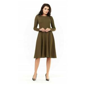Rochie Dama - L060 - Clos - Marime L - Material 70% Viscoza - 25% Poliester - 5% Elastan - Maneci Lungi - Lungime Midi - Decolteu Rotund - Khaki imagine