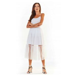 Fustă din tulle - alb - cu volane - 65875 - Alb imagine