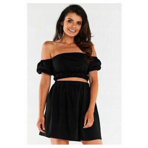 Fusta Mini Pentru Femei - Material 98% Bumbac - 2% Lycra - Croi Evazat - Talie Banda Elastica Groasa - Lungime Mini – Pana La Jumatatea Coapsei - De Inalta Calitate - Negru - Negru imagine