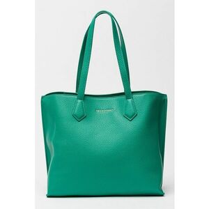 Geanta shopper de piele ecologica cu barete ajustabile de umar - Verde aquamarin imagine