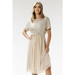 Rochie A689 - bej - poliester-elastan imagine