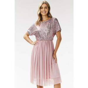 Rochie A689 - roz - poliester-elastan imagine
