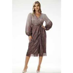 Rochie - A702 - paiete - maro - poliester imagine