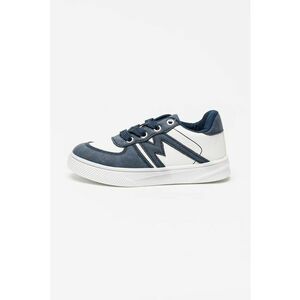 Pantofi sport din piele ecologica cu strat exterior din piele intoarsa sintetica - Alb/Bleumarin imagine