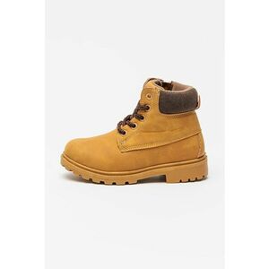 Bocanci mid-high din piele nabuc sintetica - Maro camel imagine