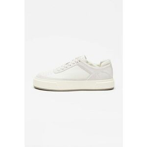Pantofi sport flatform din piele cu logo - Alb/Gri deschis imagine