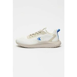 Pantofi sport low-cut din material textil - Alb/Albastru royal/Maro nisip imagine