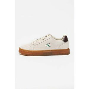 Pantofi sport din piele intoarsa cu sireturi si talpa cupsole Classic - Gri deschis/Verde englez imagine