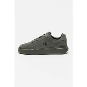 Pantofi sport de piele intoarsa cu logo stantat - Gri inchis imagine