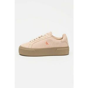 Pantofi sport flatform din piele intoarsa - Piersica imagine