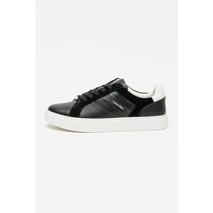 Pantofi sport de piele cu garnituri de piele intoarsa - Negru/Gri carbune imagine