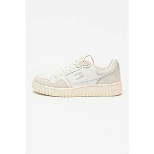 Pantofi sport de piele cu garnituri de piele intoarsa Retro - Gri deschis/Alb murdar imagine