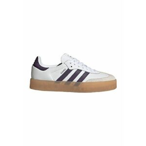 Pantofi sport Sambae din piele intoarsa si piele - Alb/Mov inchis imagine
