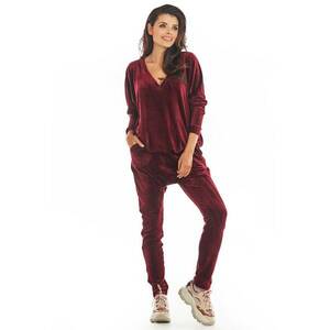 Pantaloni dama - Poliester - Claret - Visiniu imagine
