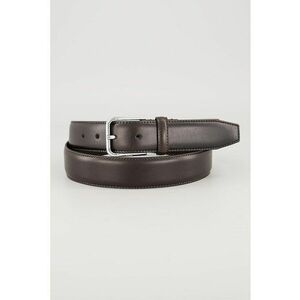 Curea din piele cu model uni - Maro inchis imagine