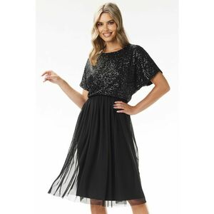 Rochie A689 - neagra - din paiete - poliester-elastan imagine