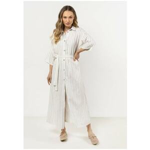 Rochie tip camasa A730 - eleganta - in/viscoza - alb imagine
