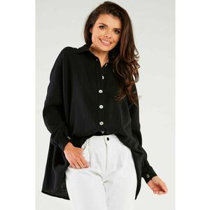 Camasa dama - M264 - supradimensionata - neagra - bumbac - imagine