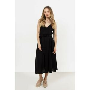 Fusta midi evazata - bumbac - neagra imagine